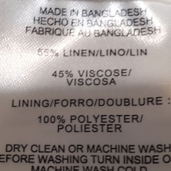 Elegant White Women's Linen Blend Pants With Pockets. Sz L - Picture 5 of 8